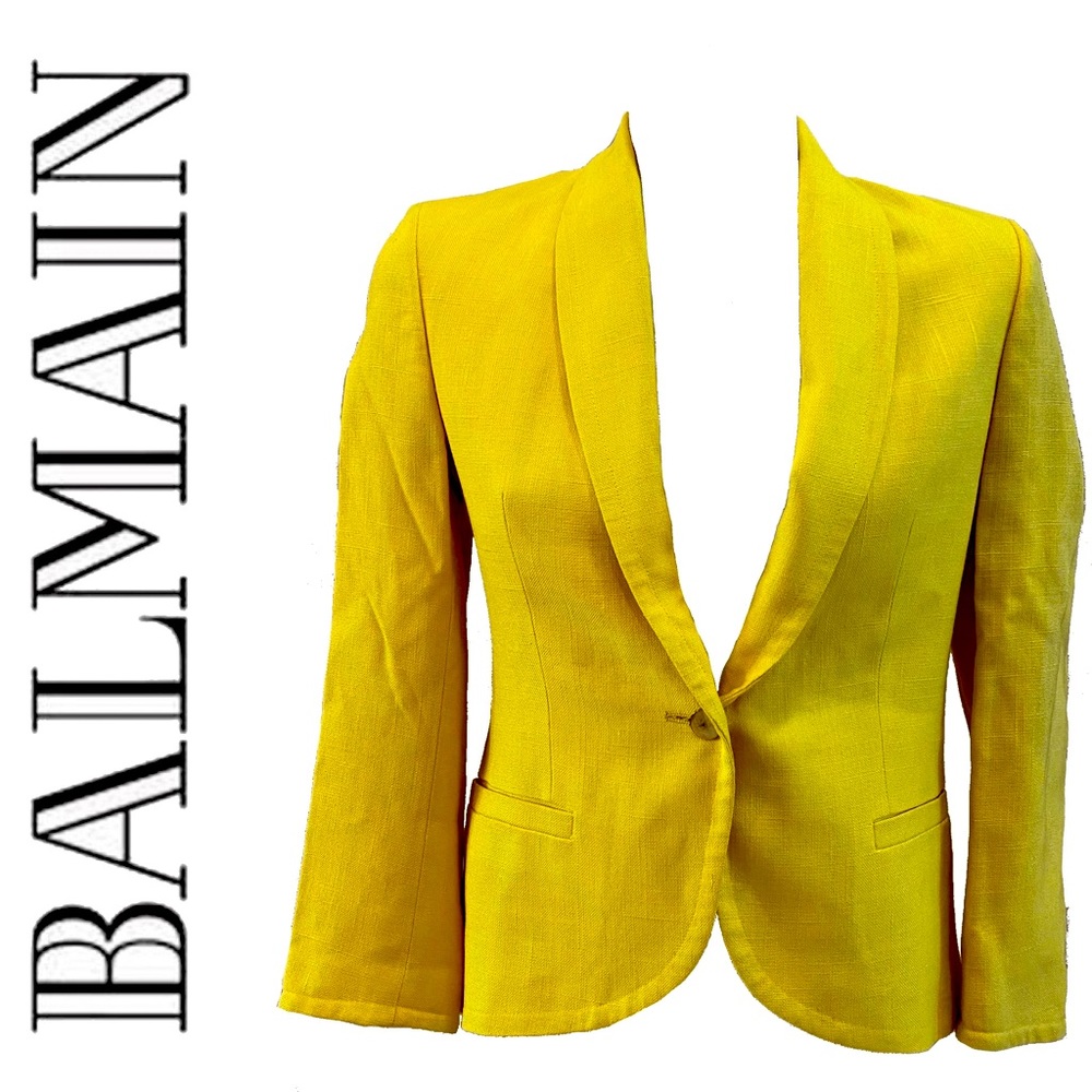 BALMAIN vintage yellow fully lined blazer